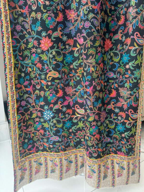 BLACK COLOR KANI PASHMINA KASHMIRI SHAWL