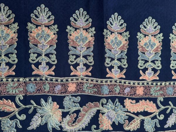 BLUE COLOR EMBROIDERED PASHMINA KASHMIRI SHAWL